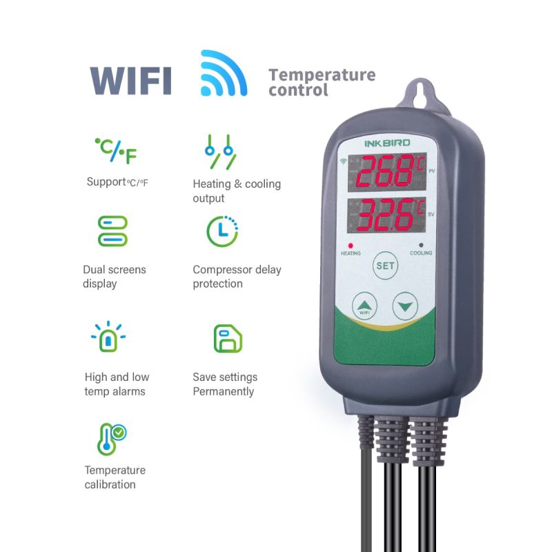 Inkbird Wifi Thermostat Temperaturregler ITC-308 Heizen Kühlen